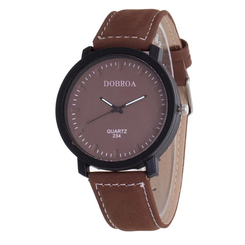 Leather Military Analog Watch