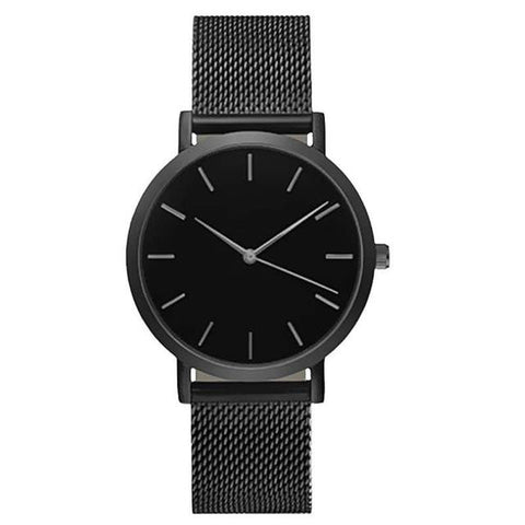 Minimal Black Stainless Steel Watch