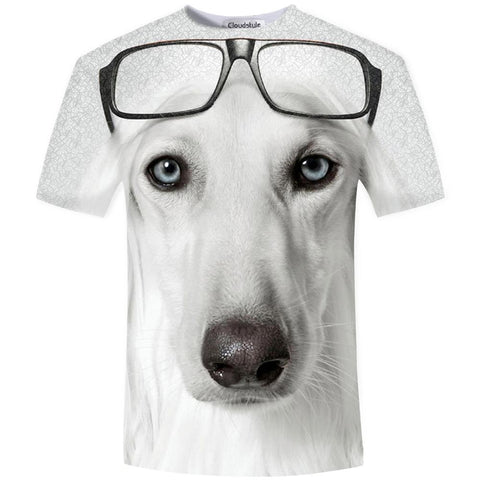 FUNNY WHITE DOG TEE